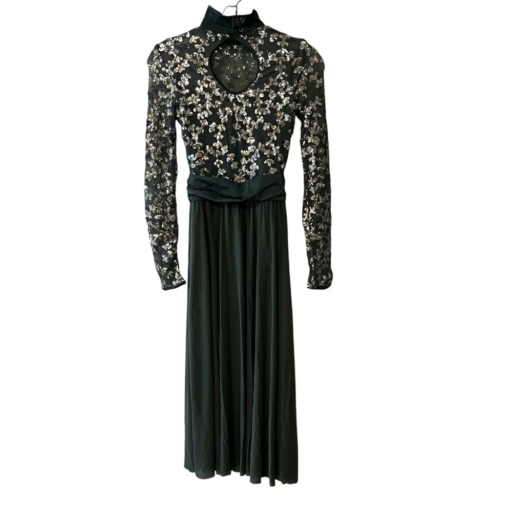 Weissman Showtime Begin Again Dance Costume Dress Green Sequined Small Adult